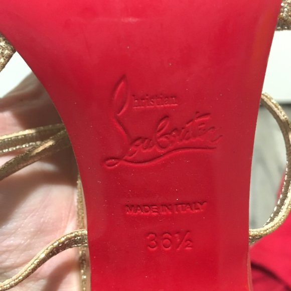 Louboutin 36.5 Gold New In Box - Picture 3 of 6